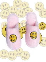 Drew Slippers with Smiley Face-Pink