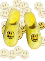 Drew Slippers with Smiley Face-Yellow