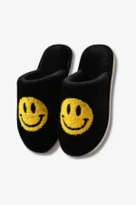 Original Smiley Slippers with Smiley Face-Black