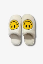 Original Smiley Slippers with Smiley Face-White