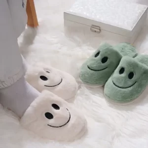 Smiley Cushion Slides with Plush