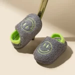 Toddle Smiley Face Slippers with Elastic-Gray