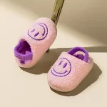 Toddle Smiley Face Slippers with Elastic-Pink
