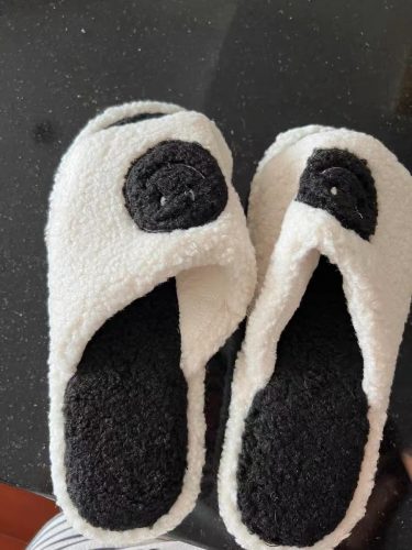 Plush Open-Toe Smiley Slippers photo review