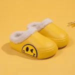 Children's Cotton Waterproof Smiley Slippers -Yelllow