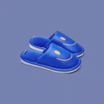 Children's PU Leather Smiley Face Slippers-Royal blue