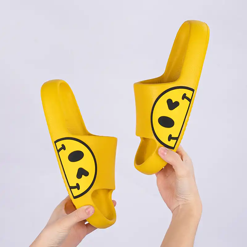 Kids Bathroom Smiley Cloud Slippers-Yellow