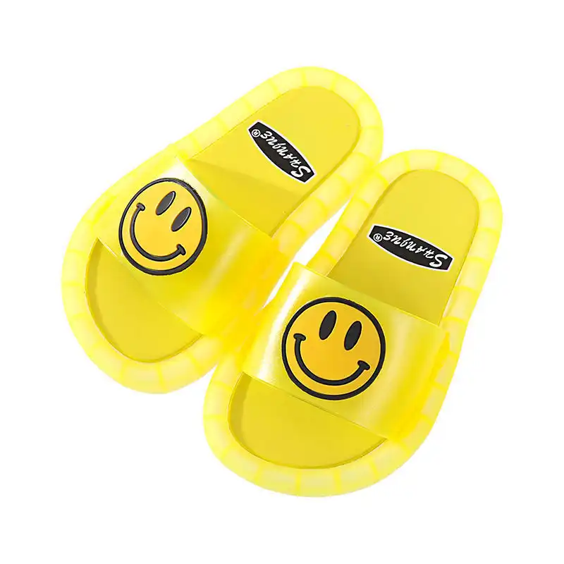 Kid's Luminous Smiley Face Slippers- Flashing smiley face-Yellow
