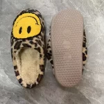 Leopard Smiley Face Slippers-Light Brown