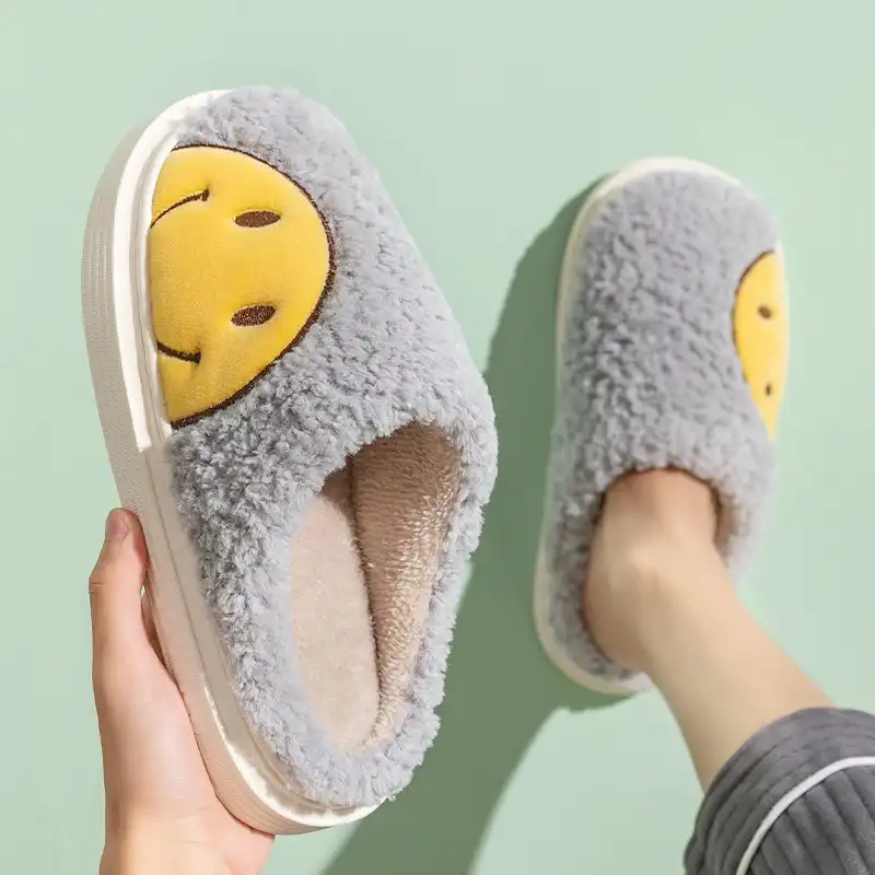Non-Slip House Smiley Face Slippers