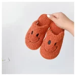 Plush Smiley Slippers for Kids -Orange