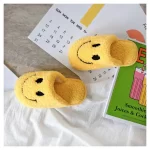 Plush Smiley Slippers for Kids -Yellow