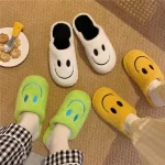 Popular Fuzzy Smiley Face Slippers for Adults