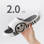 Slide Sandal with Smile Face on the Side-White