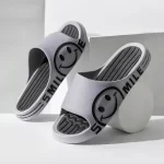 Slide Sandal with Smile Face on the Side-Gray
