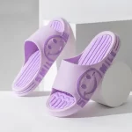 Slide Sandal with Smile Face on the Side-Purple