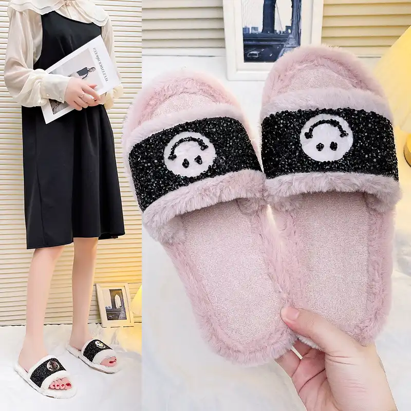 Slip-on Slippers with Smiling Face -Pink