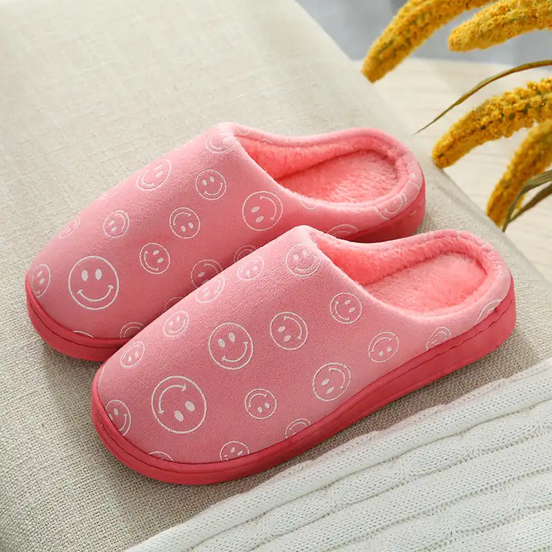 Slippers Full of Smiley Face -Watermelon Red