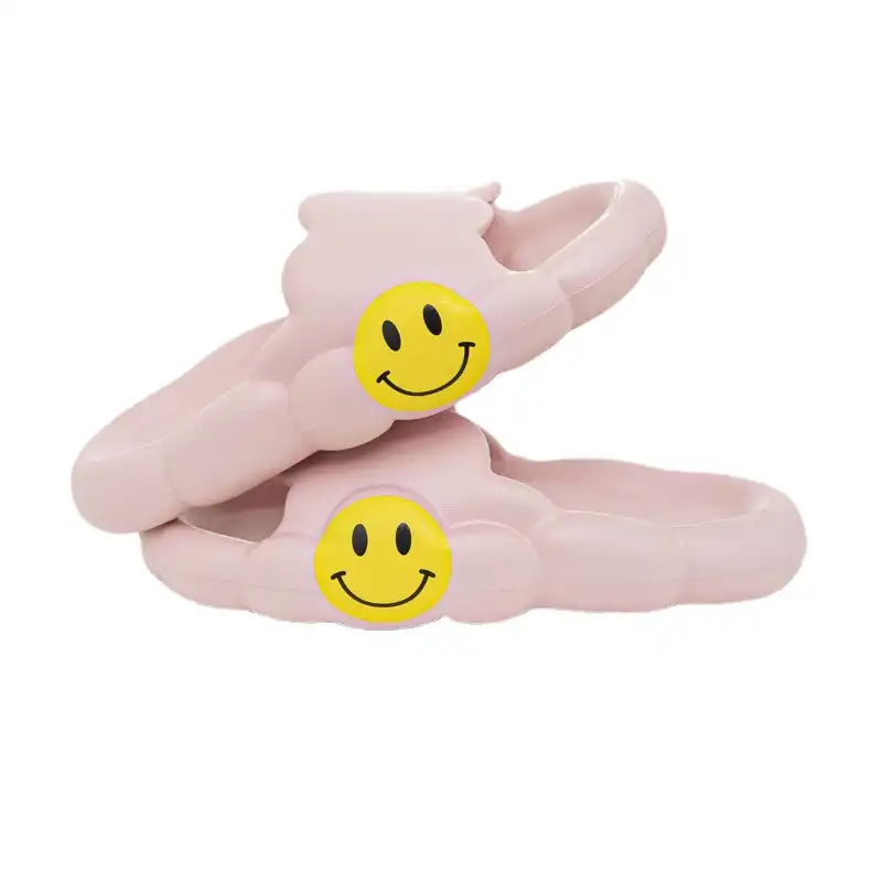Smiley Face Cloud Sandals -Pink