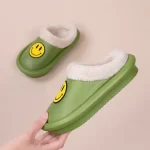 Waterproof Toddler Smiley Face Slippers-Green