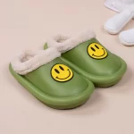Waterproof Toddler Smiley Face Slippers-Green