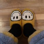 Yellow Slippers with White Smiley Face photo review