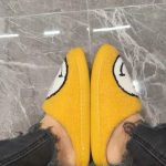 Yellow Slippers with White Smiley Face photo review