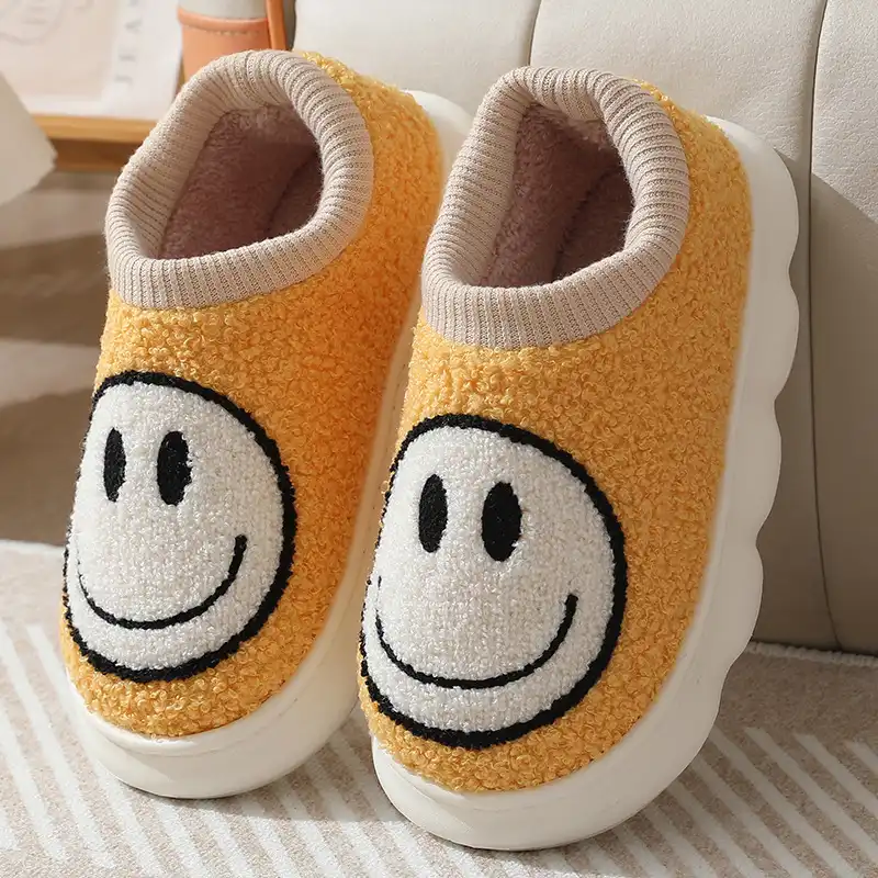 Classic Smiley Face Shoes for Adults - Yellow