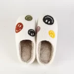 Smiley Face Slippers Three Smiley Face - Grey